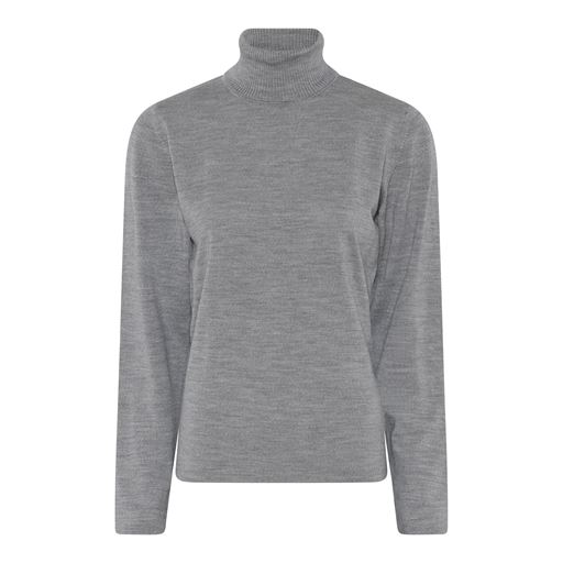 Micha Basic Wool Striktrøje, Light Grey Melange, XXL