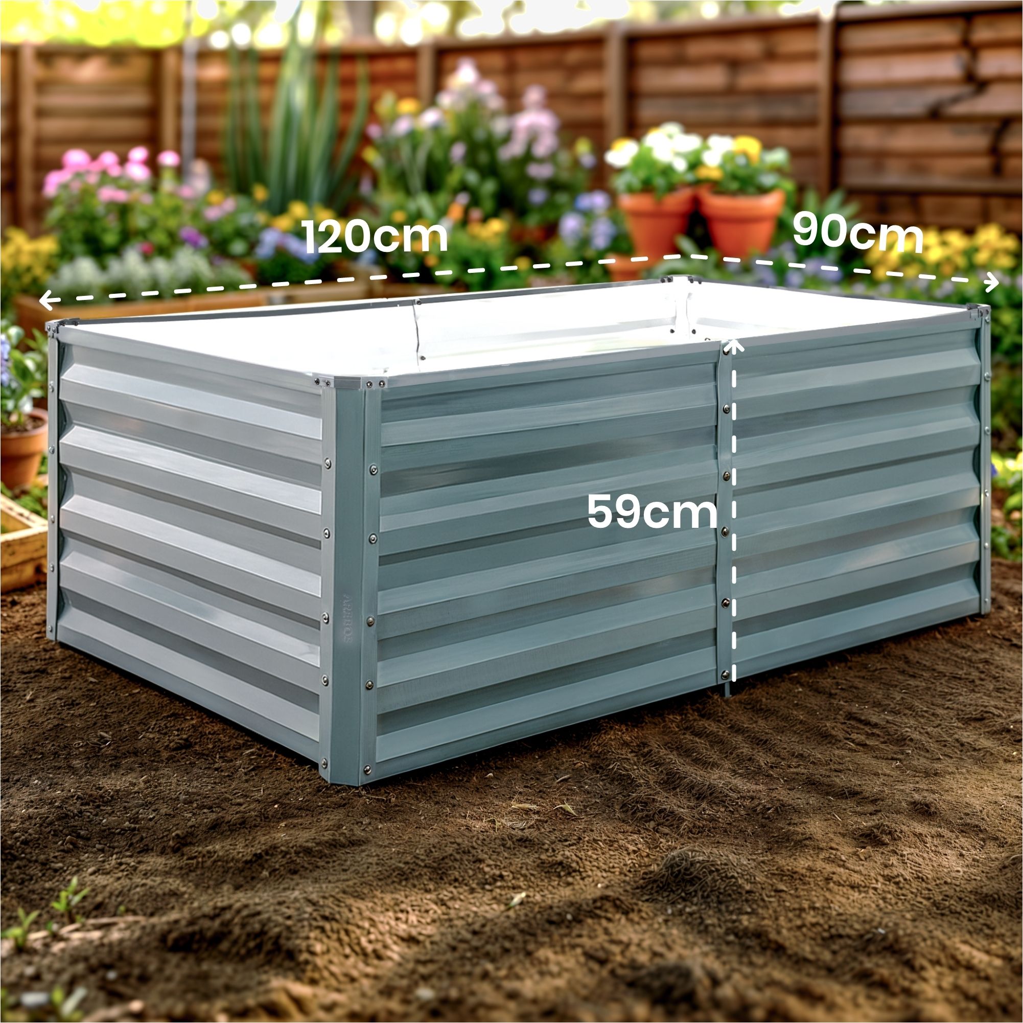 Metall Hochbeet 120 x 90 x 59 cm