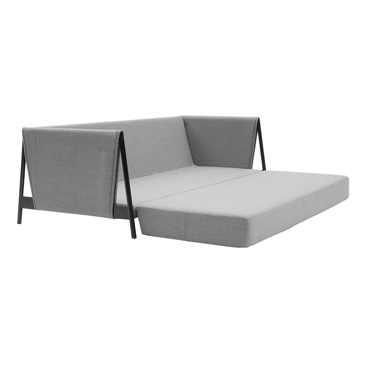Softline - Madison Schlafsofa, schwarz / Vision dunkelblau (441)