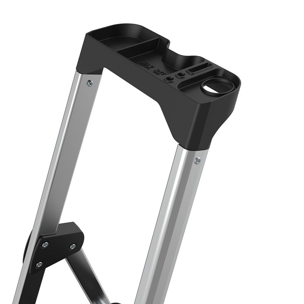Huishoudladder met 3 treden en gereedschapsbak – opvouwbaar