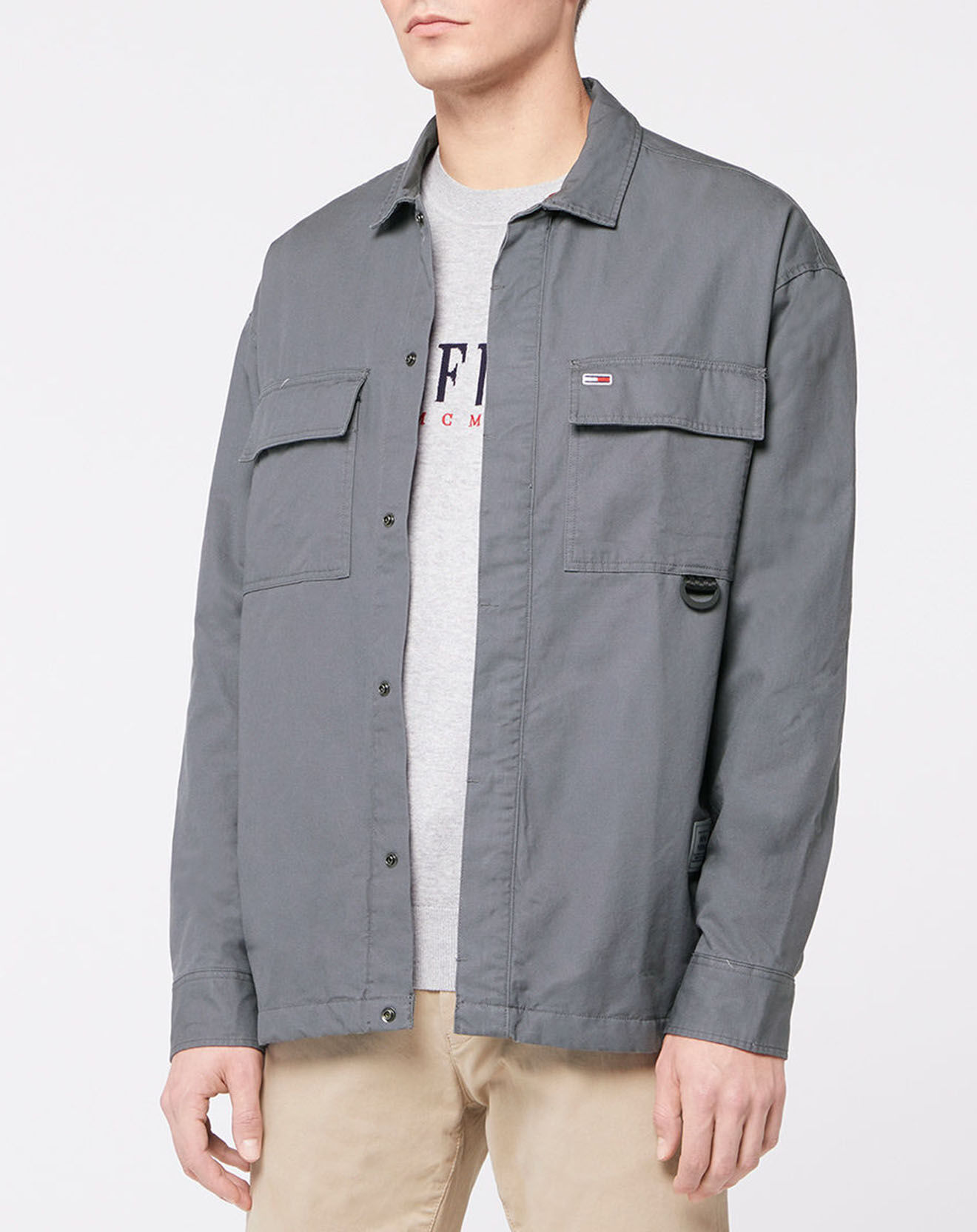 Tommy Jeans Surchemise droite Workwear grise