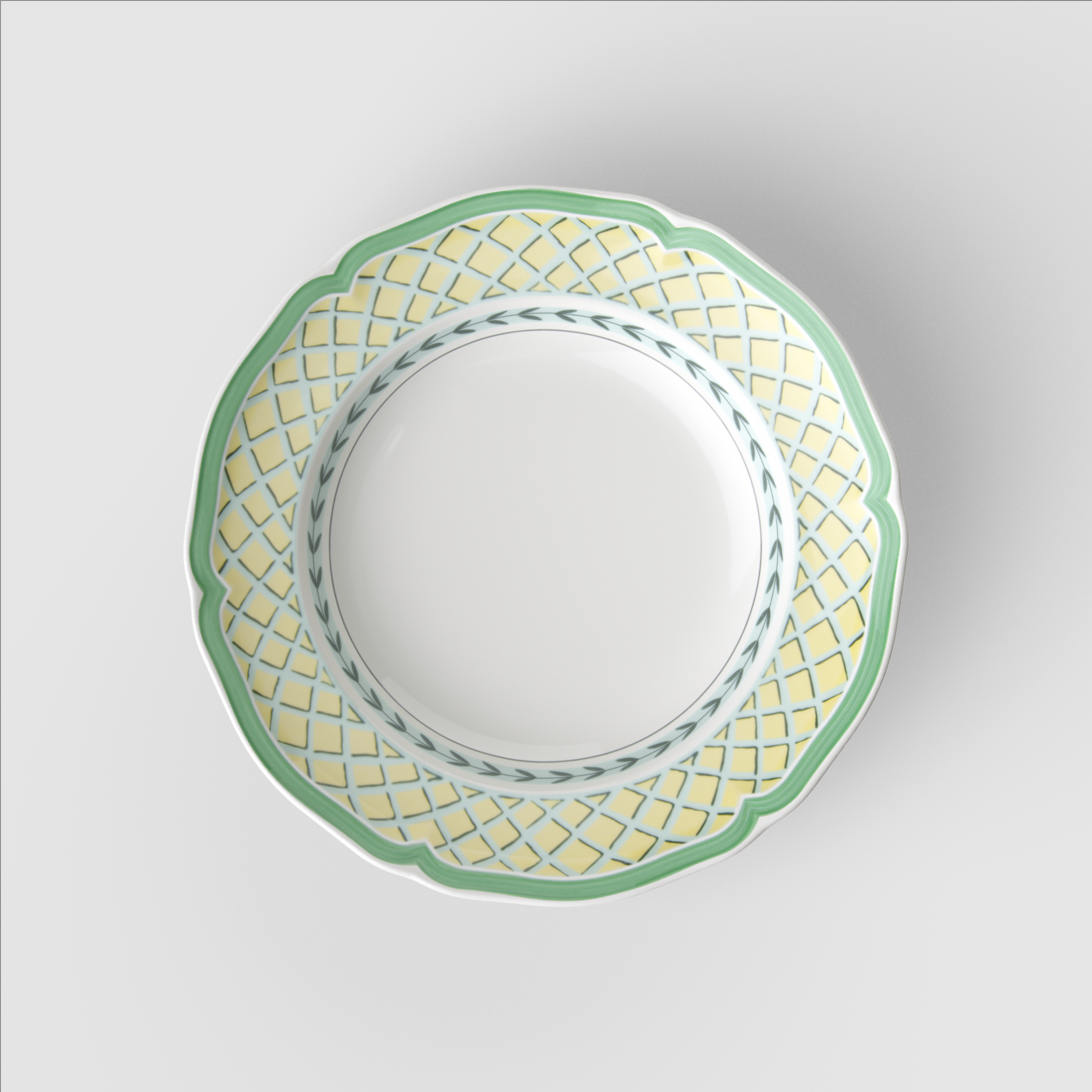 French Garden Soup bowl Multi-colored, 9'', Premium Porcelain