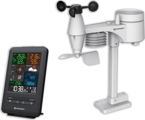 Bresser Optics 7002525, Indendørs hygrometer, Indendørs termometer, Udendørs barometer, Udendørs hygrometer, Udendørs..., Barometer, Barometer, Hygrometer, Termometer, -40 - 60 °C, -40 - 60 °C, 150 m