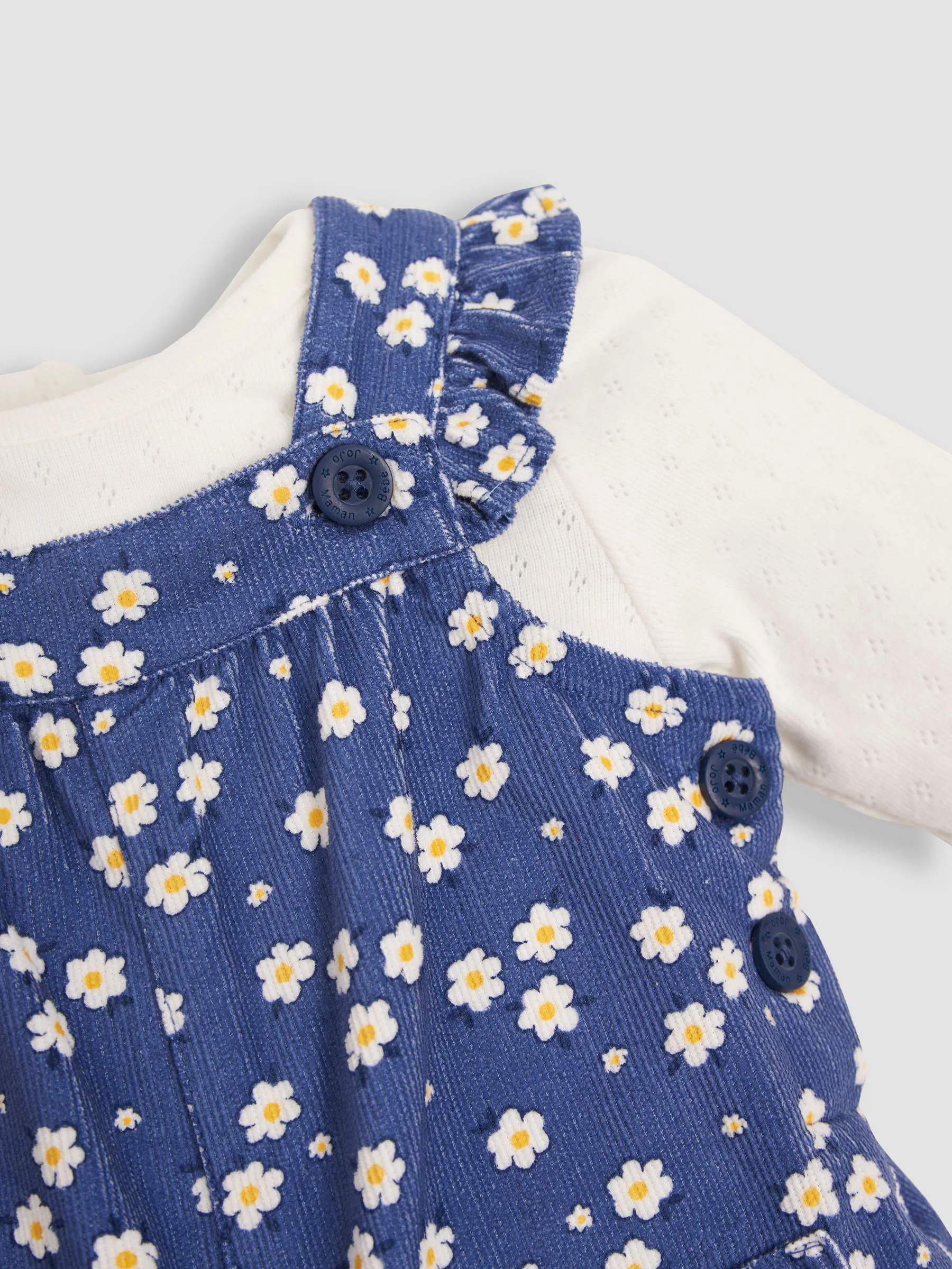 JoJo Maman Bébé Set van corduroy tuinbroek en top