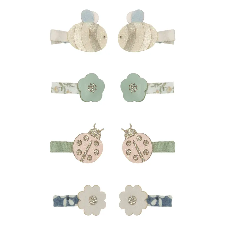 Mimi & Lula Lot 8 Mini Barrettes Bee & Ladybird | Crème