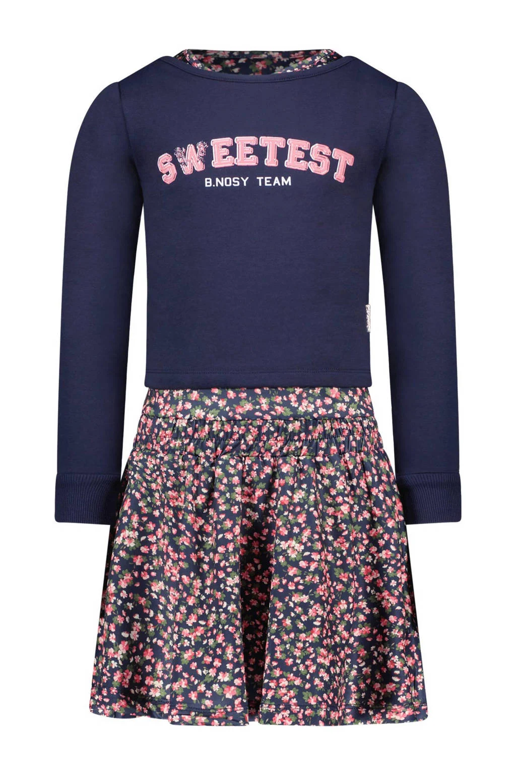 B.Nosy 2-delige jurk blauw/roze