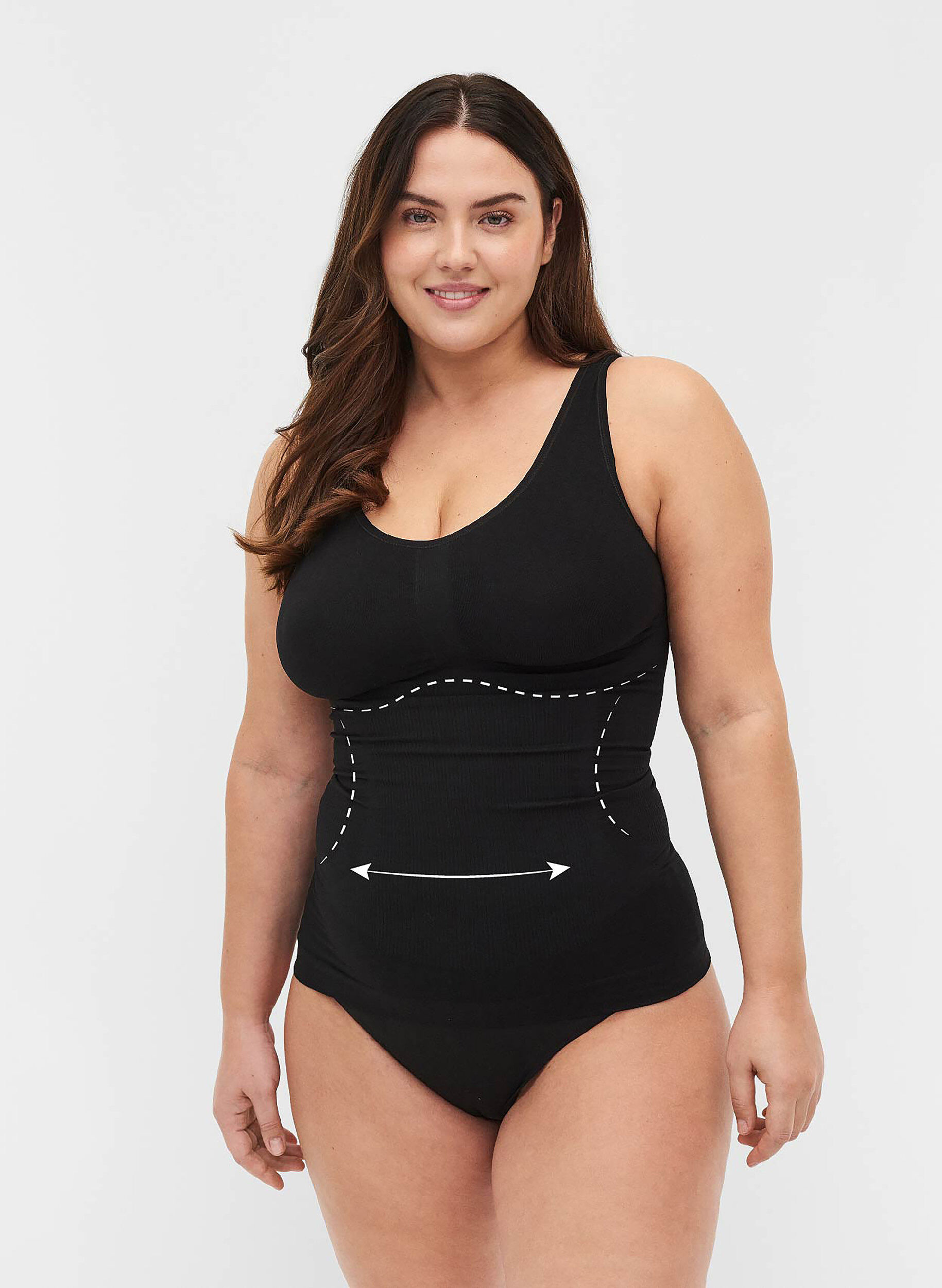 Shapewear top med brede stropper
