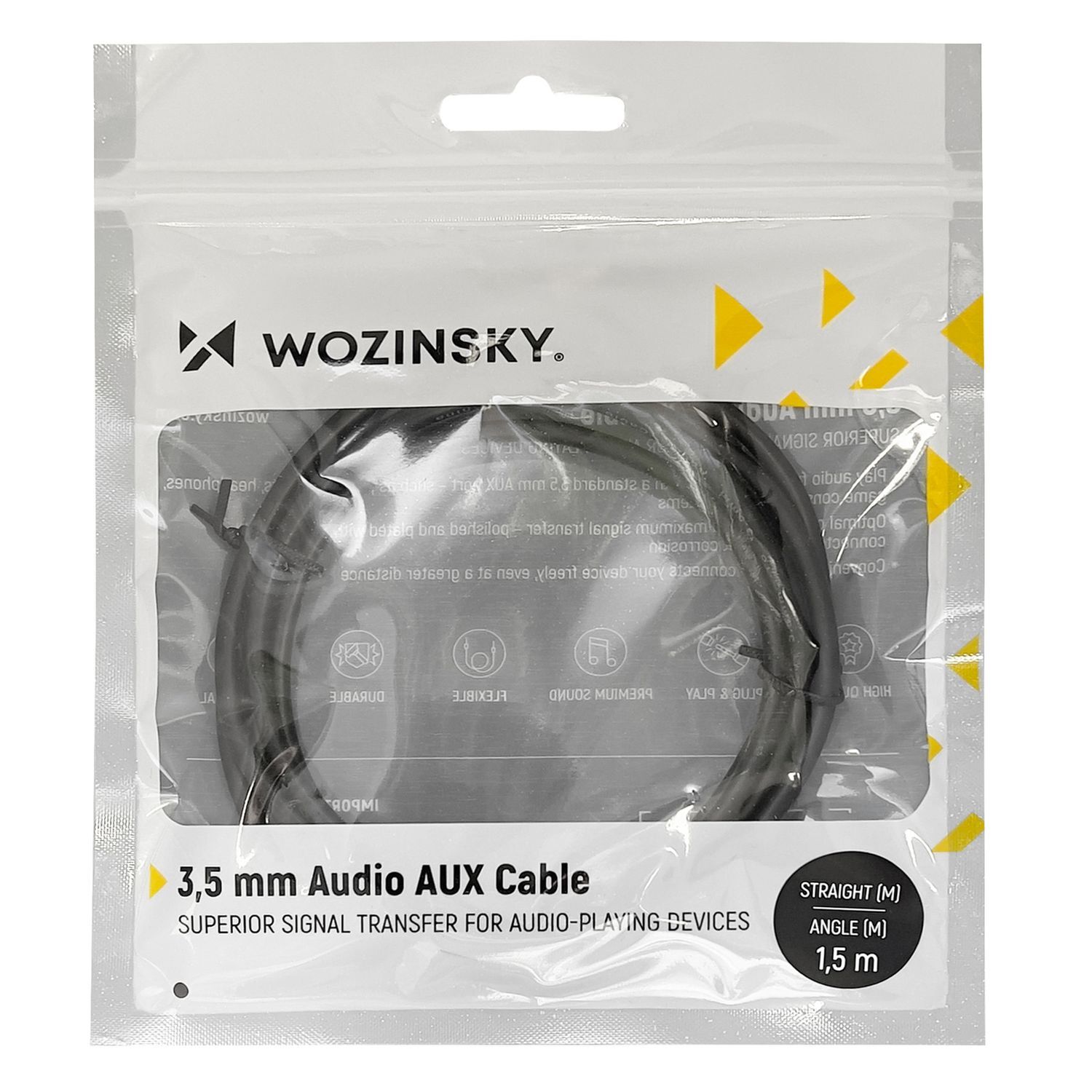 AUX-Kabel gewinkelt Miniklinkenkabel Schwarz 3m