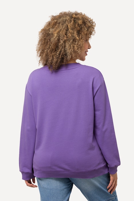 Sweatshirt, Paisley, A-Linie, V-Ausschnitt, Langarm