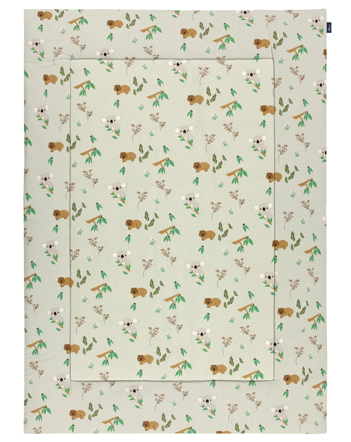 Krabbeldecke PETIT FLEURS (100x135) in hellgrau