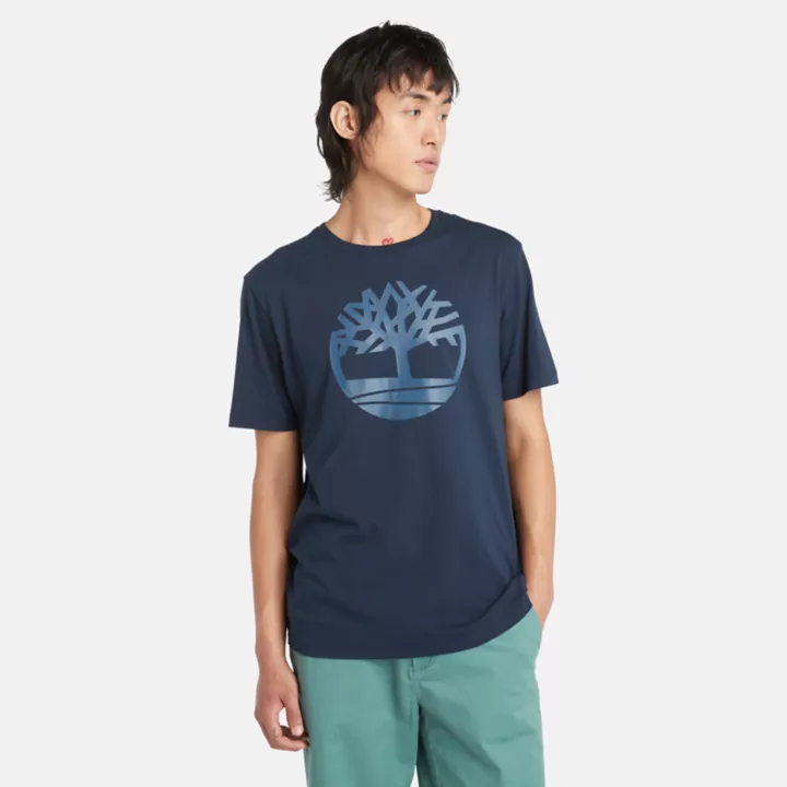 T-shirt à logo arbre Kennebec River pour homme en bleu foncé
