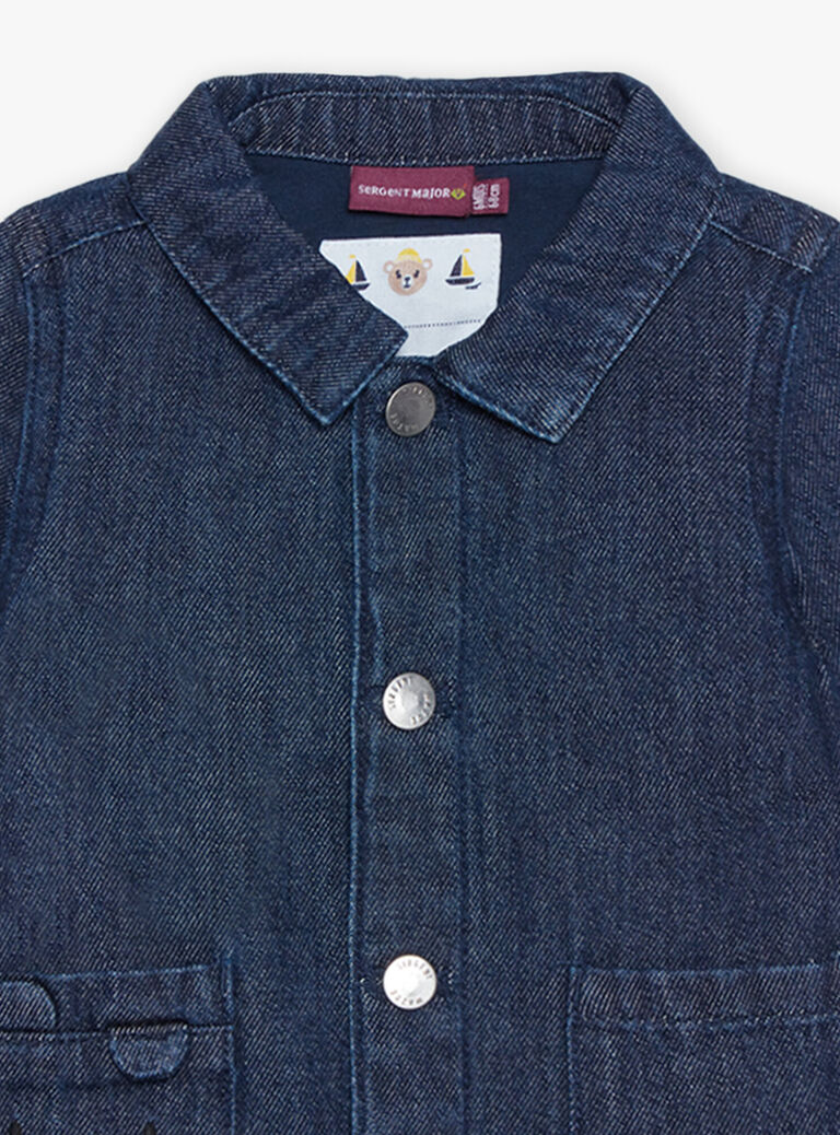 Veste bleue en jean à animation oreilles 3D