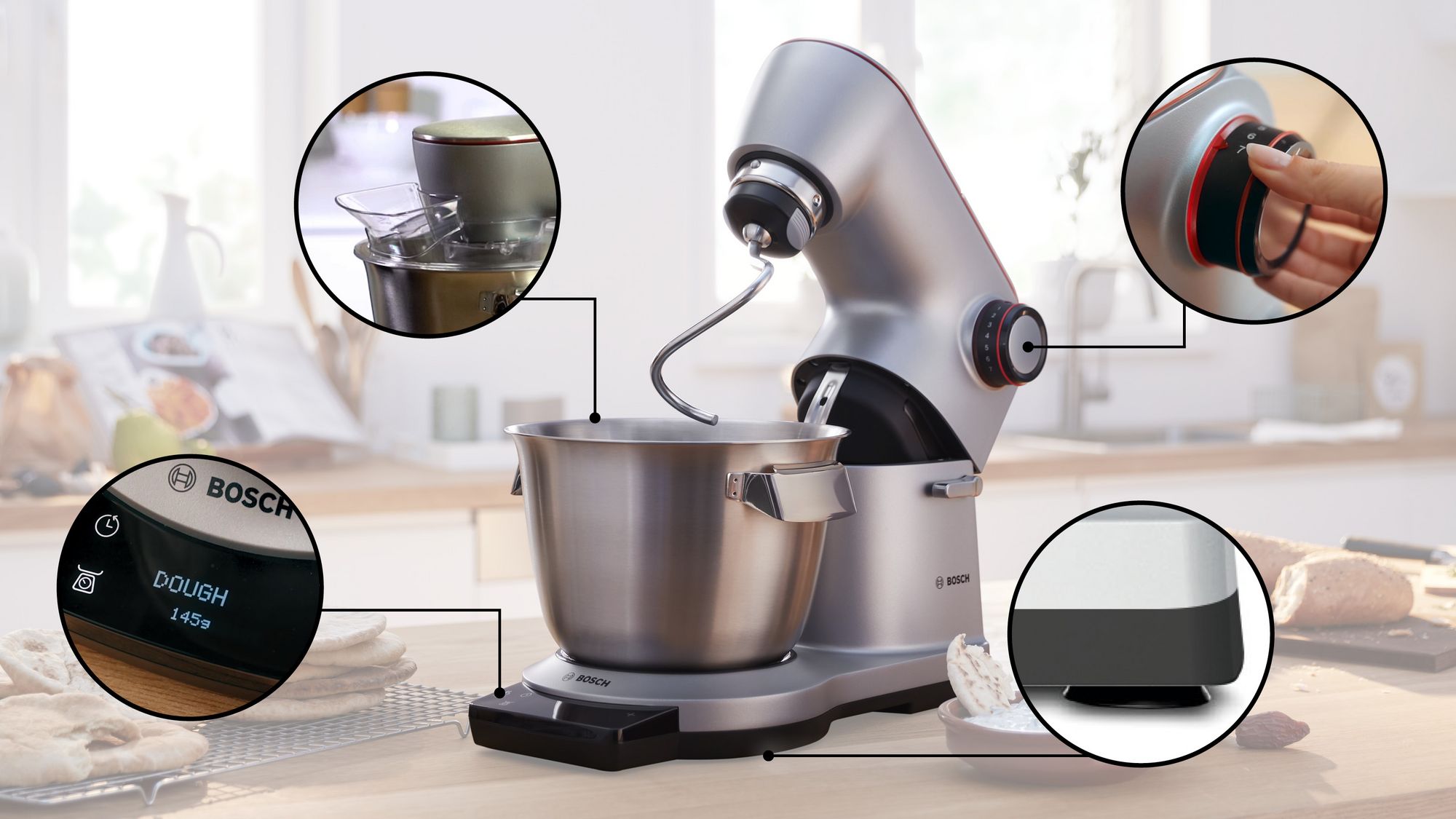 PRODUTO RECONDICIONADO # Processador de Alimentos OptiMUM Série 8 com Balança 1600 W Aço Inoxidável, Preto MUM9YX5S12B
