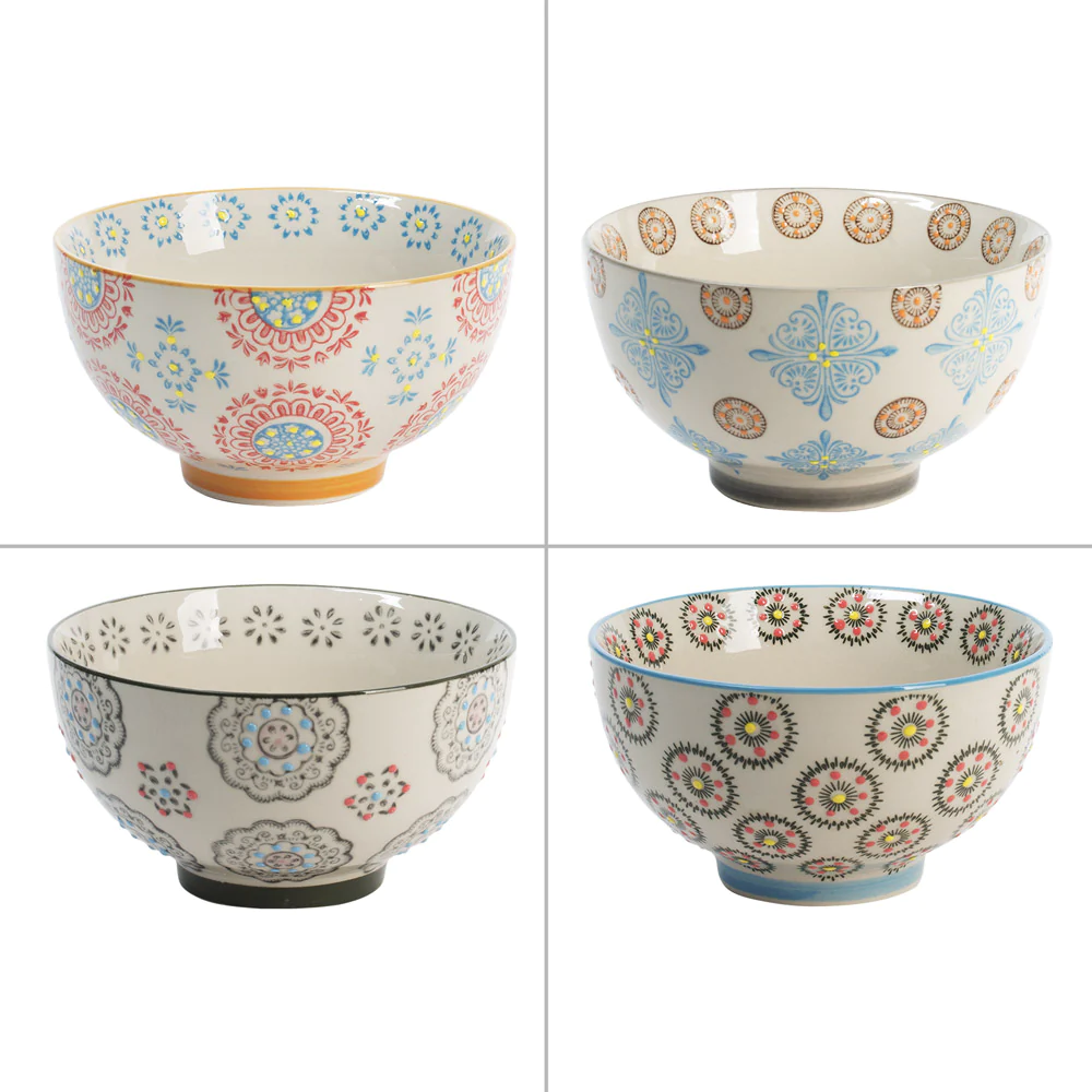 Coffret de 4 bols Bohème 14 cm Table passion