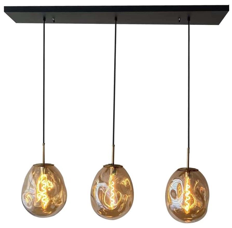 Hanglamp 3-lichts Amber Boaz B120 x D20 cm