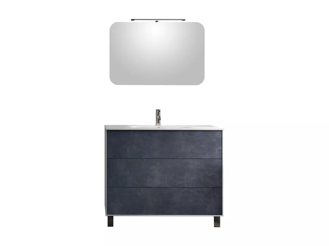 Ensemble de salle de bain 4 pièces IGEA bleu pierre