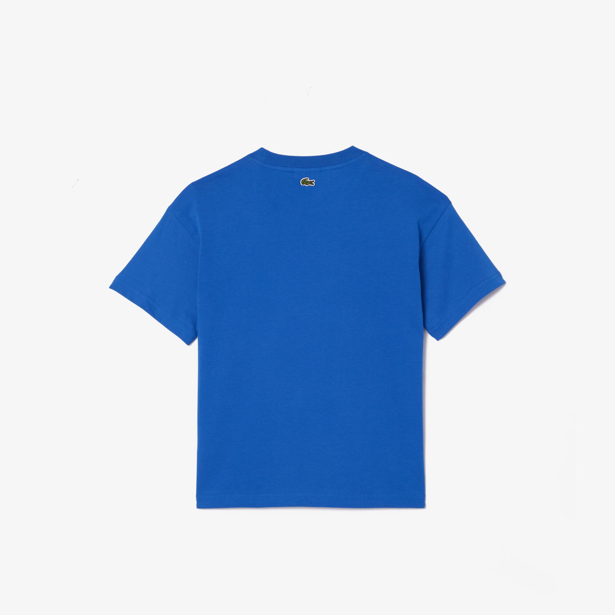 T-shirt avec imprimé graphique en coton T-Shirts & Chemises - Bleu - Lacoste - Enfant