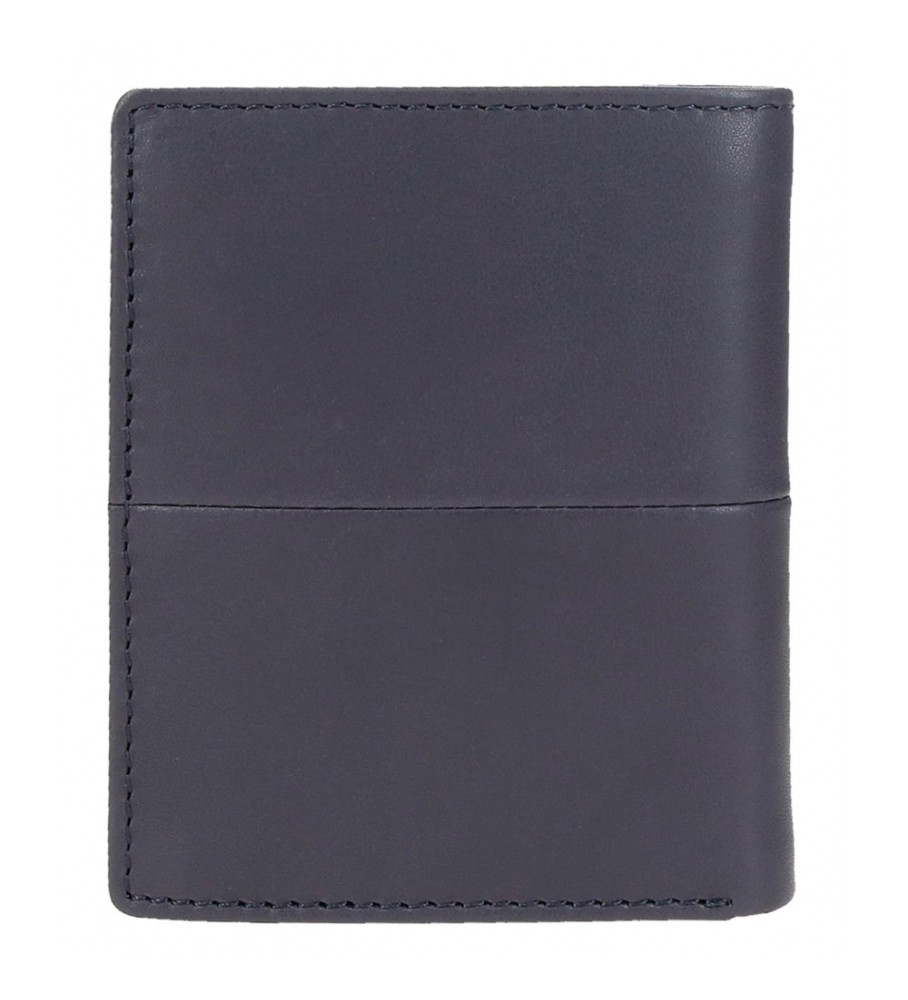 Carteira vertical de couro Pepe Jeans Cracker azul marinho