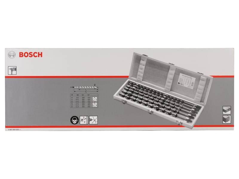 Bosch Professional Holzschlangenbohrer-Set 235 mm, 6-teilig 6-teiliges Holzschlangenbohrer-Set, Ø 10 - 20 mm und 235 mm lang