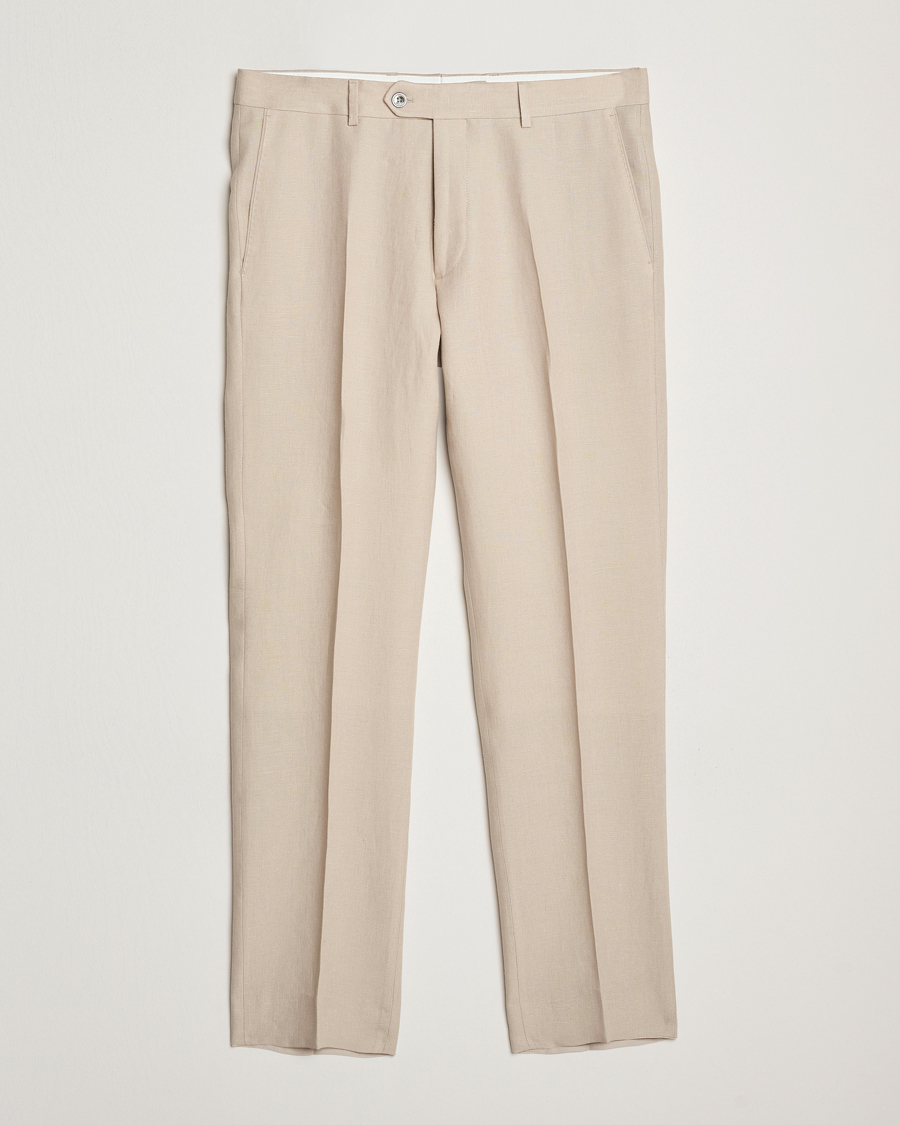 Oscar Jacobson Dandy Linen Trousers Beige
