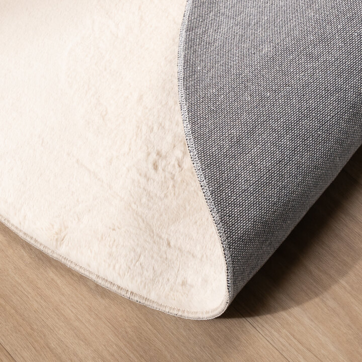Ovaal laagpolig vloerkleed - Cozy Creme