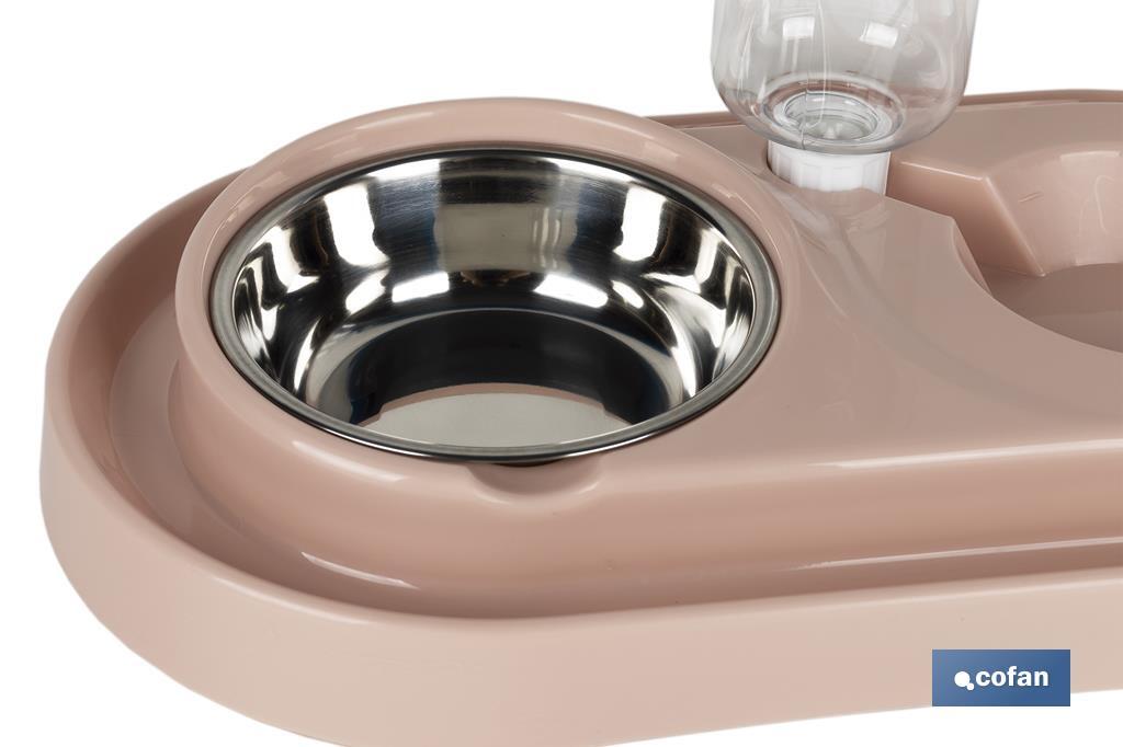 Dispensador de água e comida | Acessório para animais de estimação | Cor nude