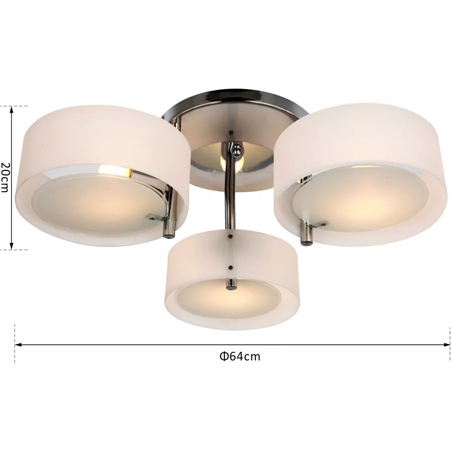 HOMCOM Deckenlampe 3-flammig weiß