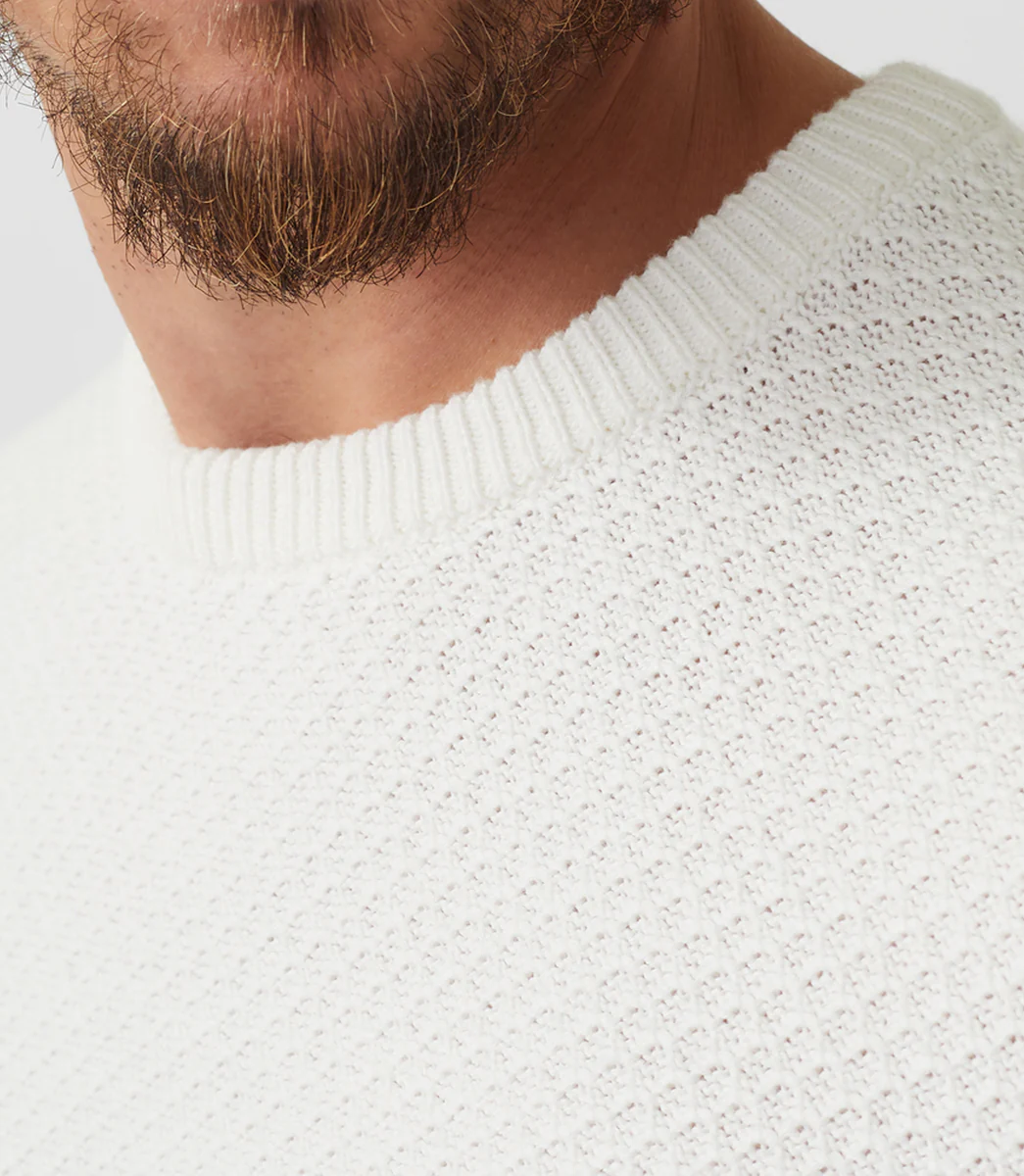 Pull col rond écru 