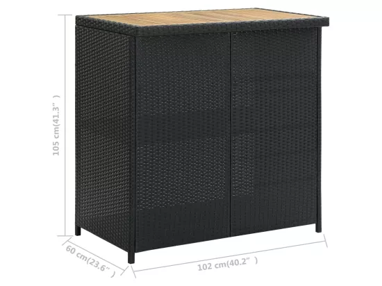 Ensemble de bar 3 pcs Résine tressée Noir