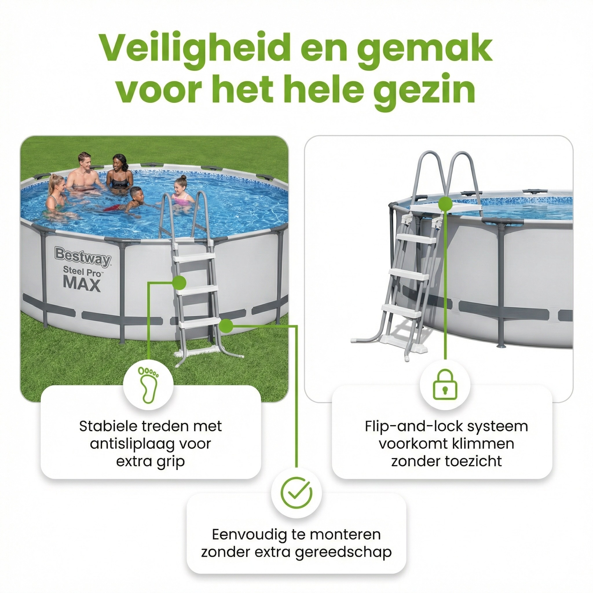 Bestway steel pro max 396x122cm zwembad – 5-delig