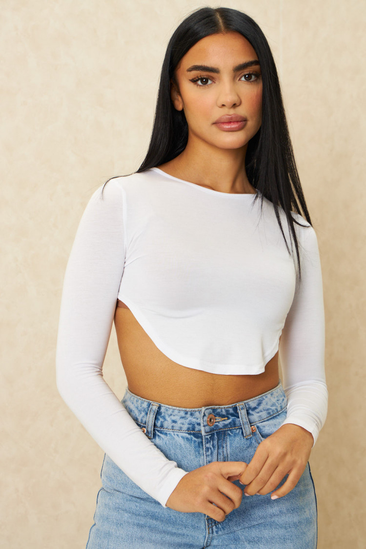 Crop top blanc asymétrique Brentiny paris