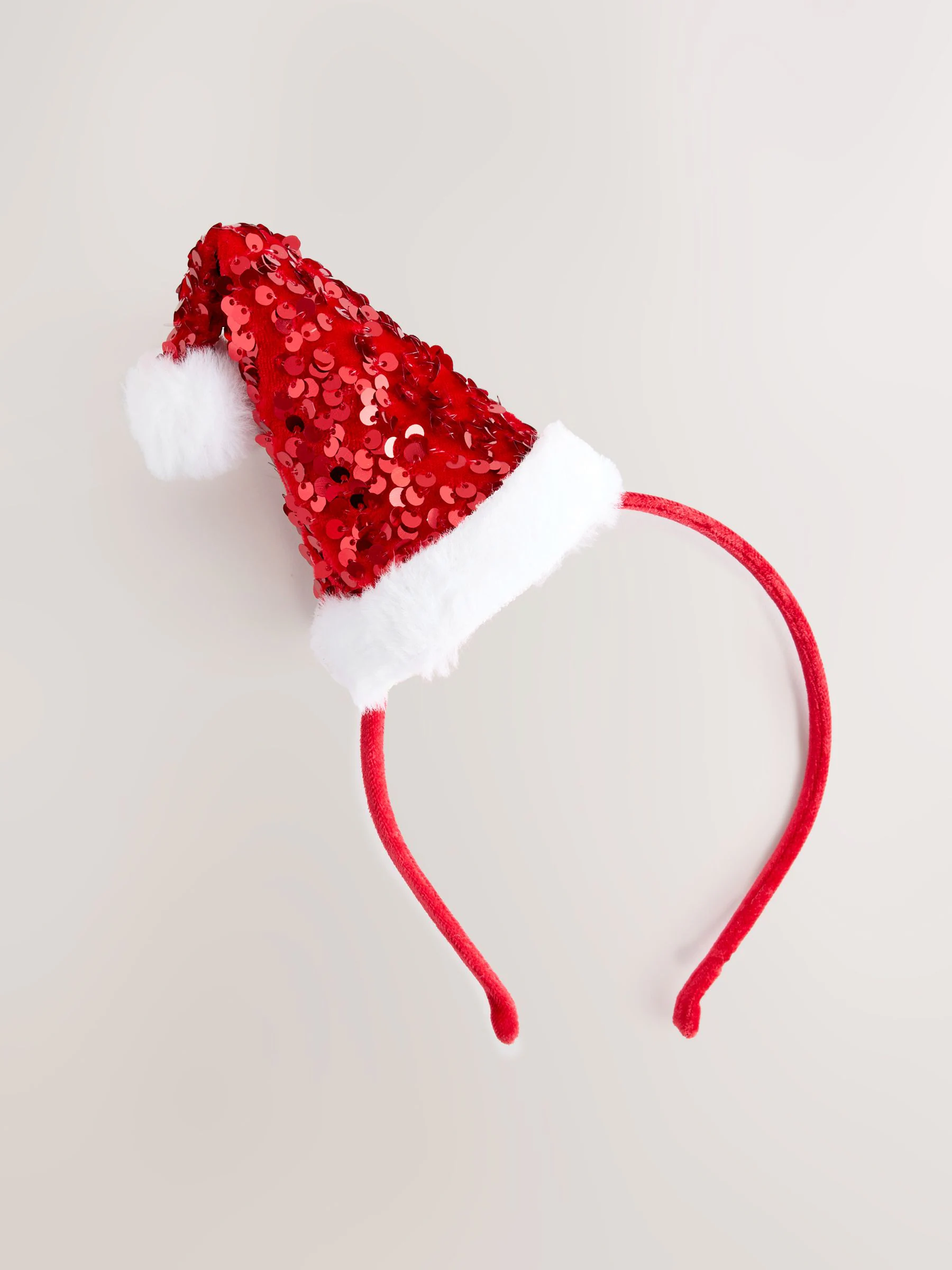 Rood - Kersthoofdband met kerstmanmuts