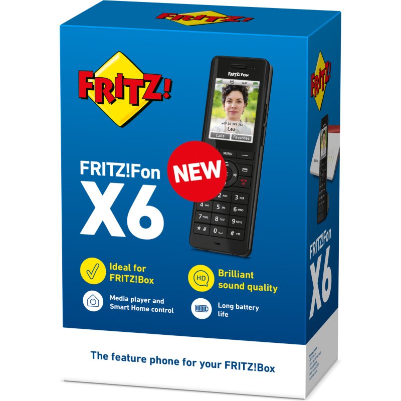 Fon FRITZ! X6 INT Téléphone DECT Identification de l'appelant Noir