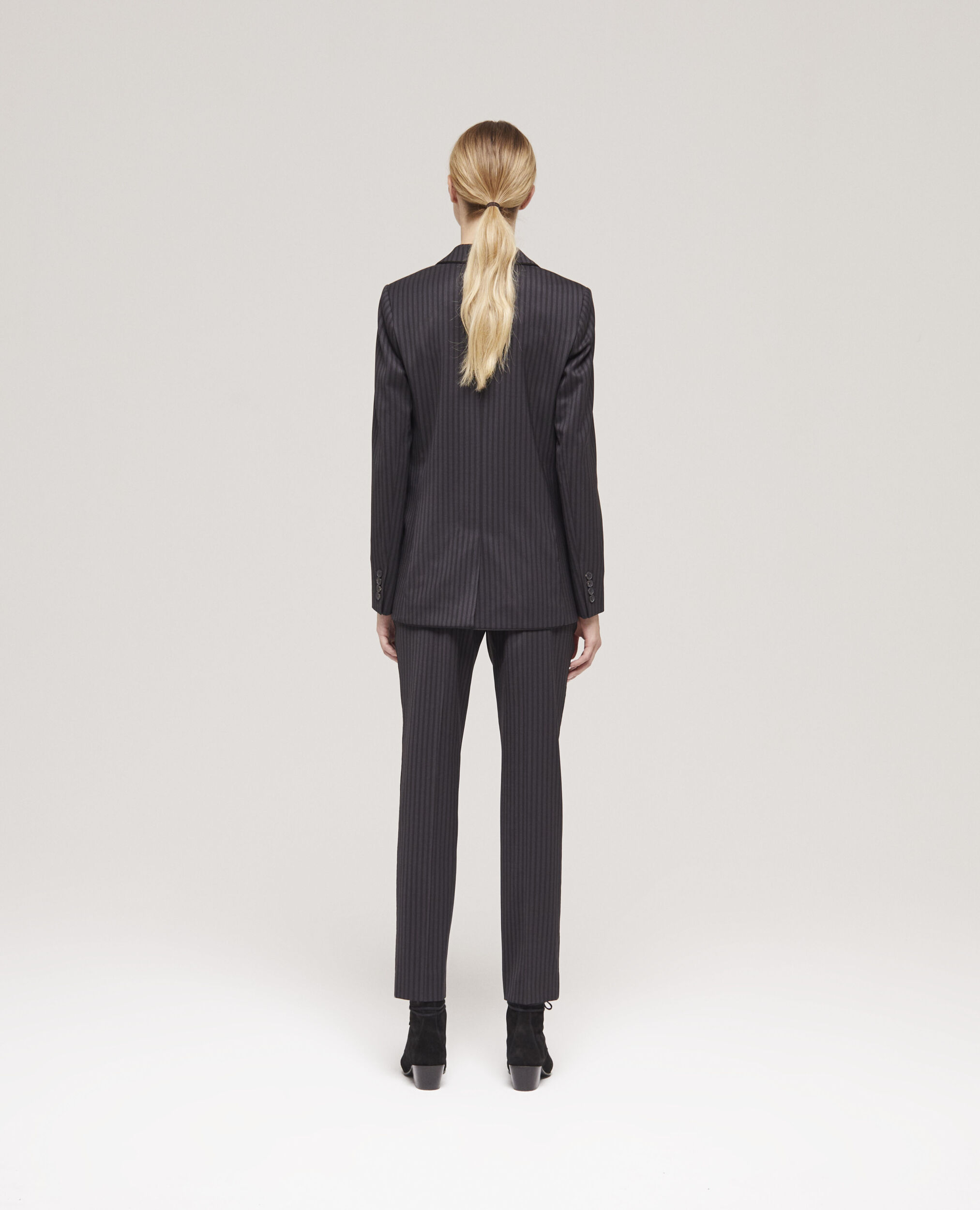 Veste de costume en laine à rayures