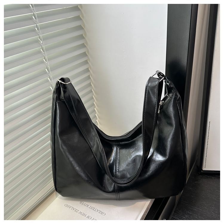 Maorong - Effen imitatieleren crossbodytas