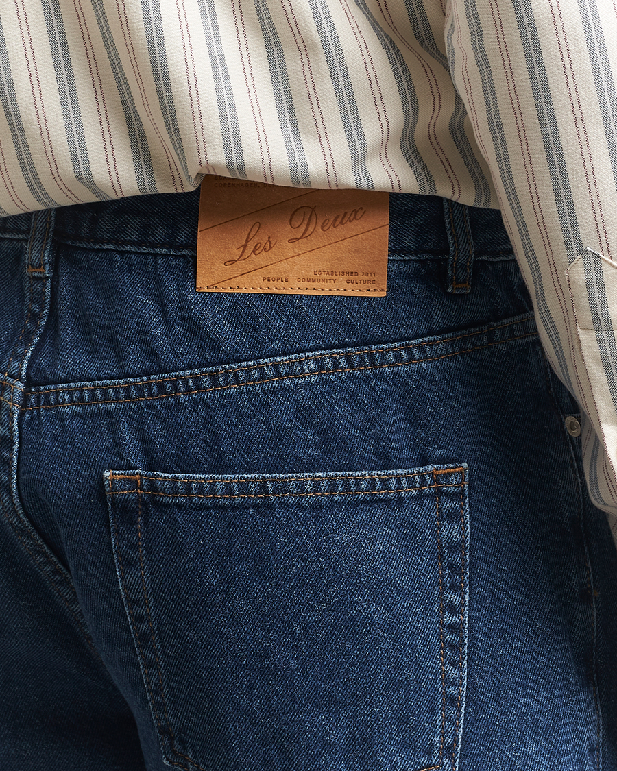 Les Deux Ryder Washed Denim Jeans Medium Indigo Wash