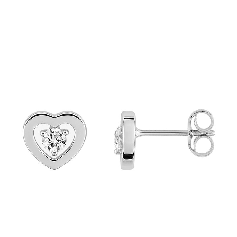 Boucles d'oreilles Femme - Or 18 Carats - Diamant 0,16 Carats