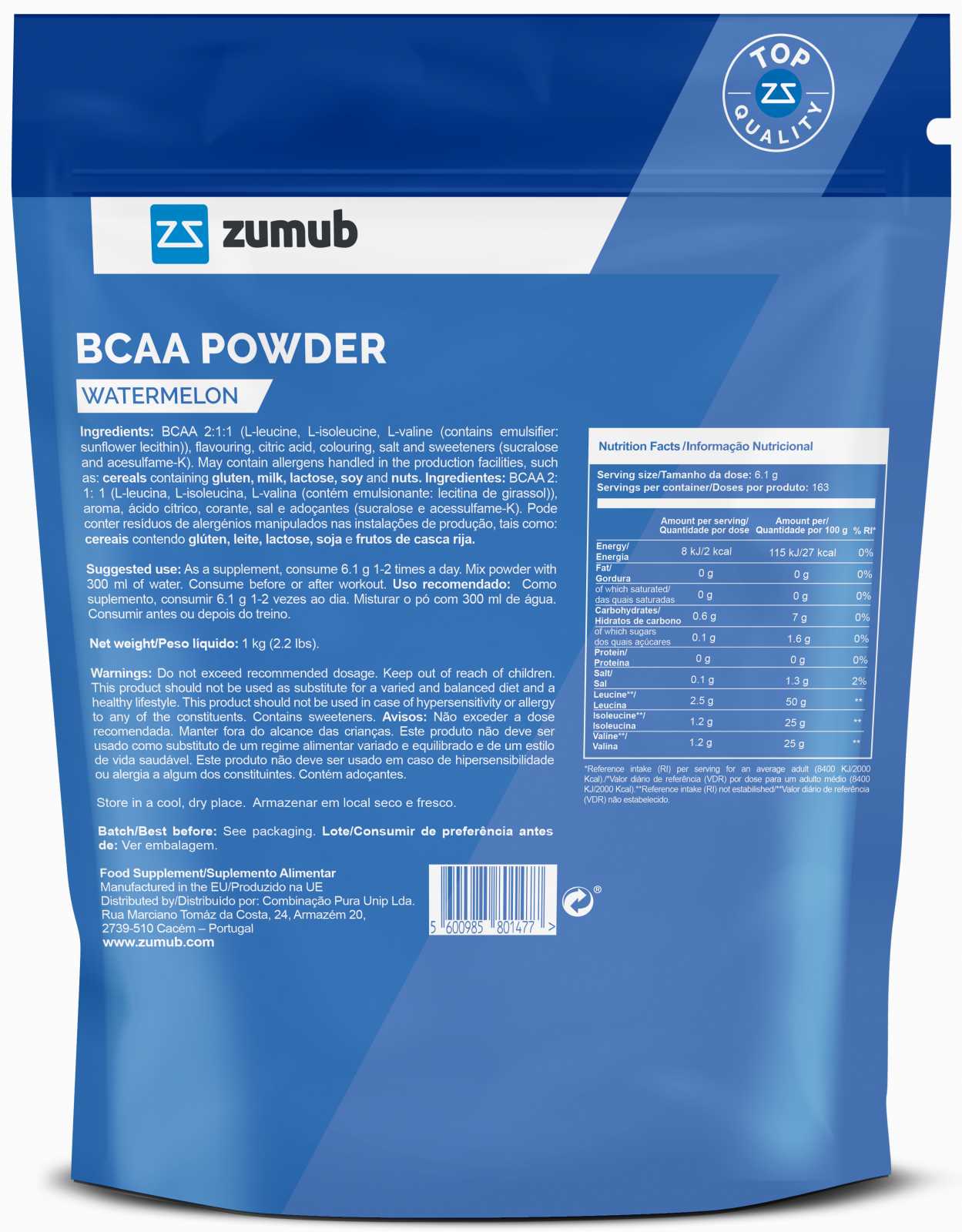 Zumub BCAA em pó 500g