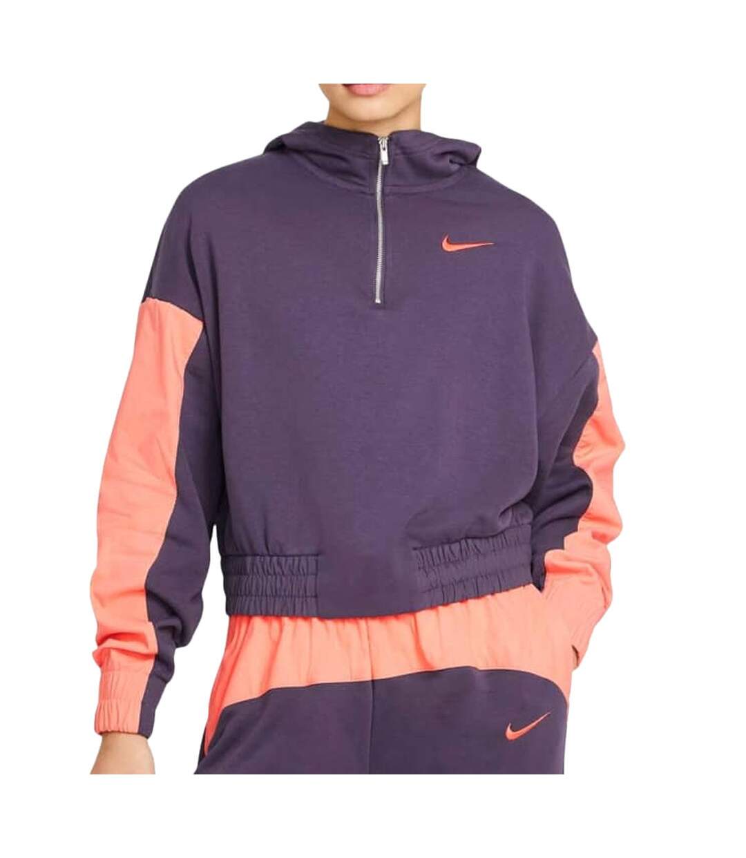 Sweat à capuche Violet/Corail Femme Nike Clash Over