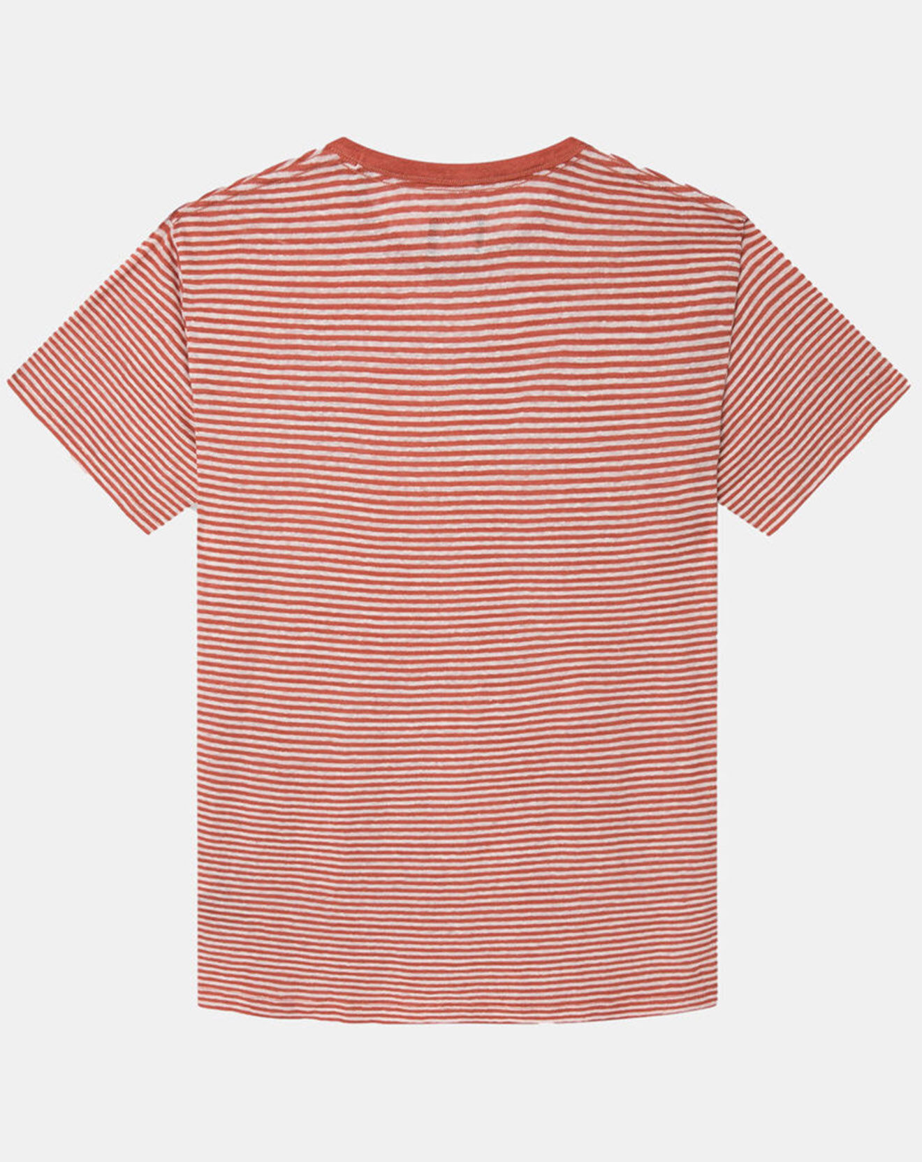 Hackett London T-Shirt 100% Lin Regular Fit Bat à rayures orange moyen