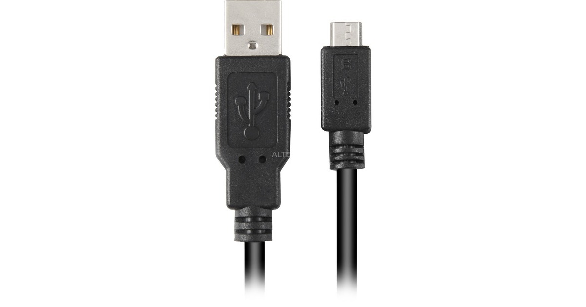 SharkoonUSB-A 2.0 > Micro USB-B kabel  (Zwart, 1 meter)