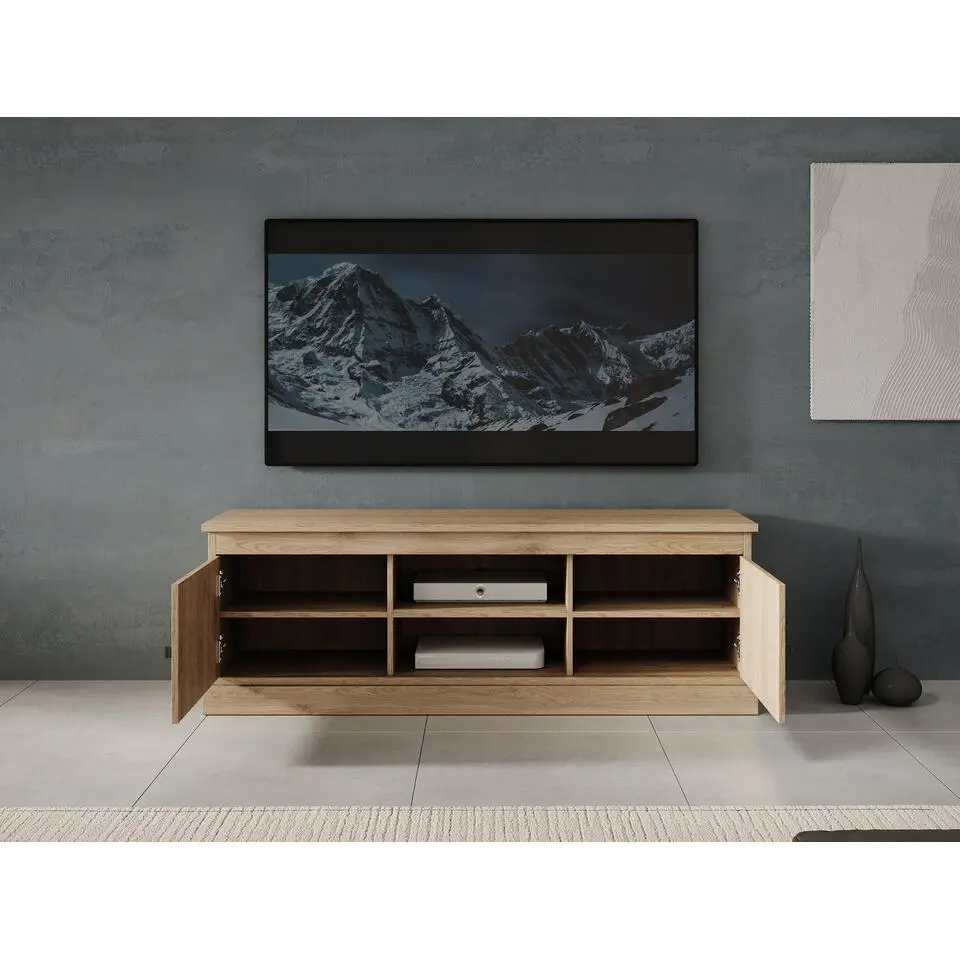 Meubella - TV-Meubel Vince - Eiken - 155 cm