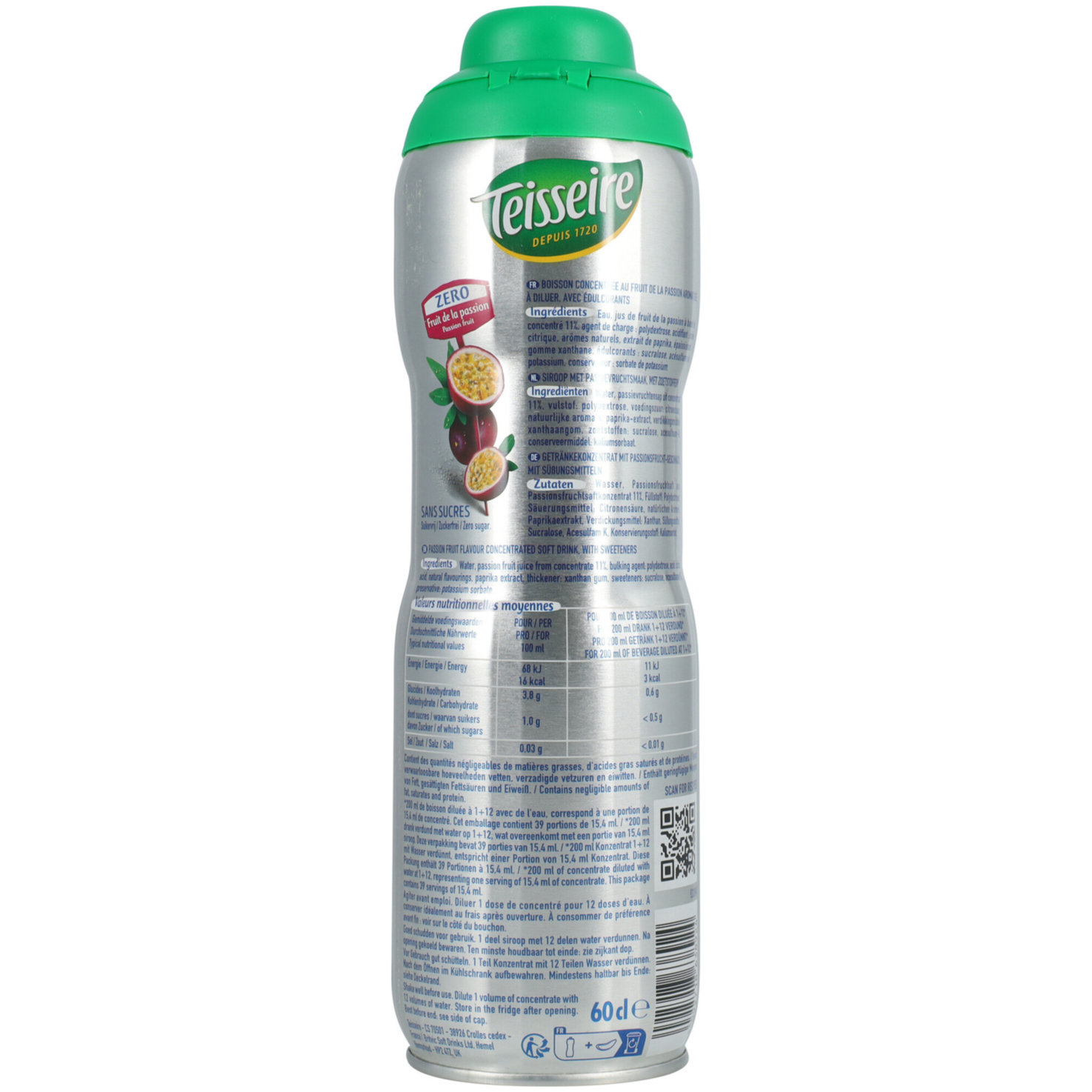 Teisseire Sirup Passion Fruit Zero -60cl