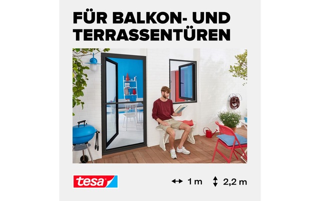 tesa Fliegengitter-Gewebe »Insektenschutz Alu Comfort Tür 1 x 2.2m«