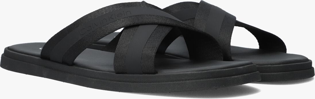 CALVIN KLEIN zwarte calvin klein sandalen webbing cross sandal