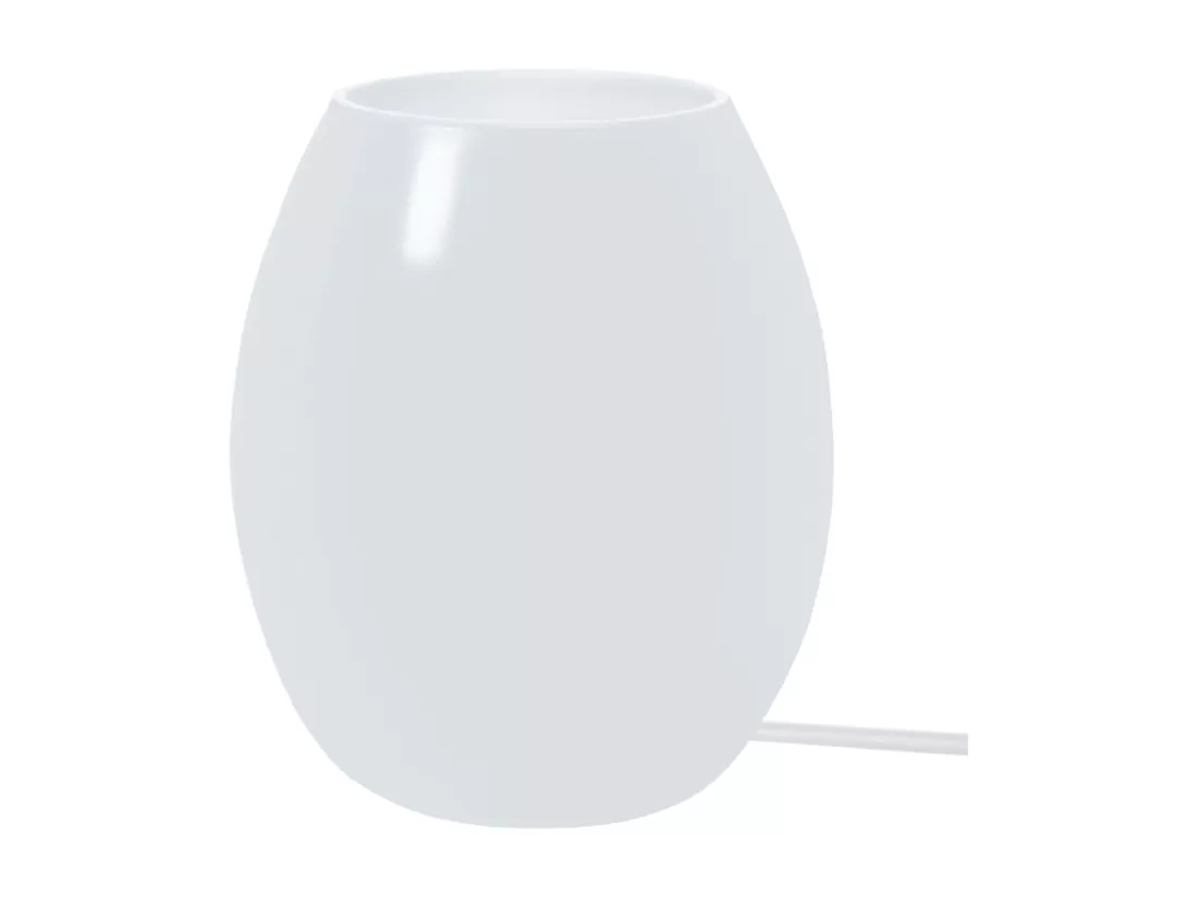 Lampe de chevet verre ovale blanc 16 cm.