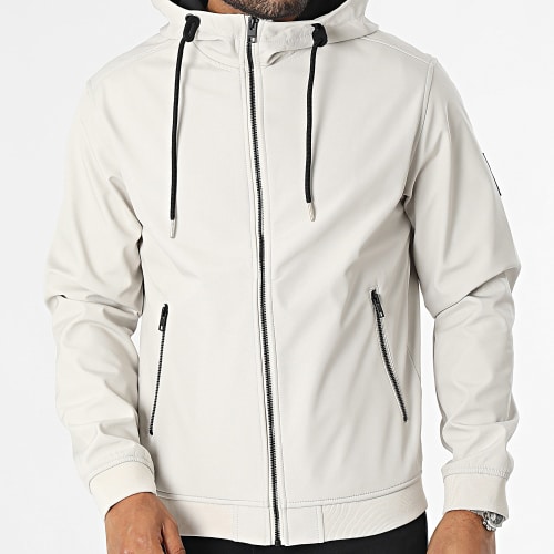 Veste Capuche Zippée Basic Softshell Beige