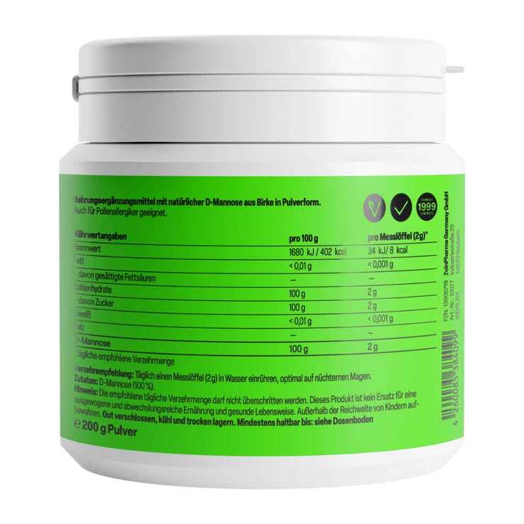 Natural D-Mannose aus Birke Zeinpharma Pulver, 200 g