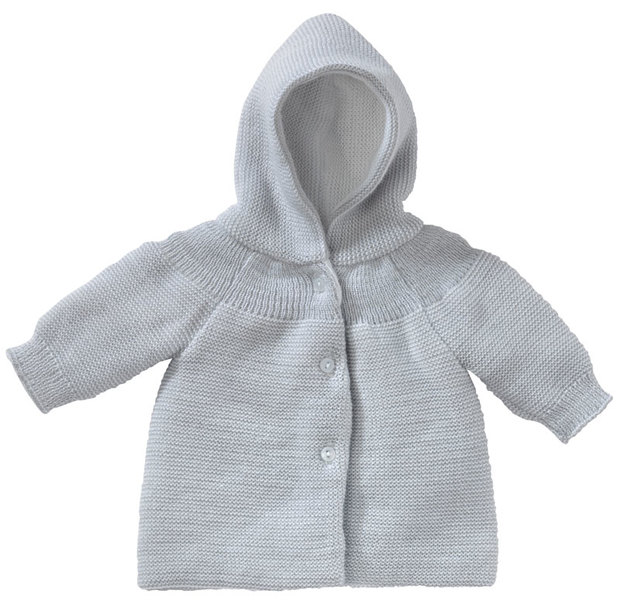 Veste à capuche maille gris naissance - BEBE9 CREATION