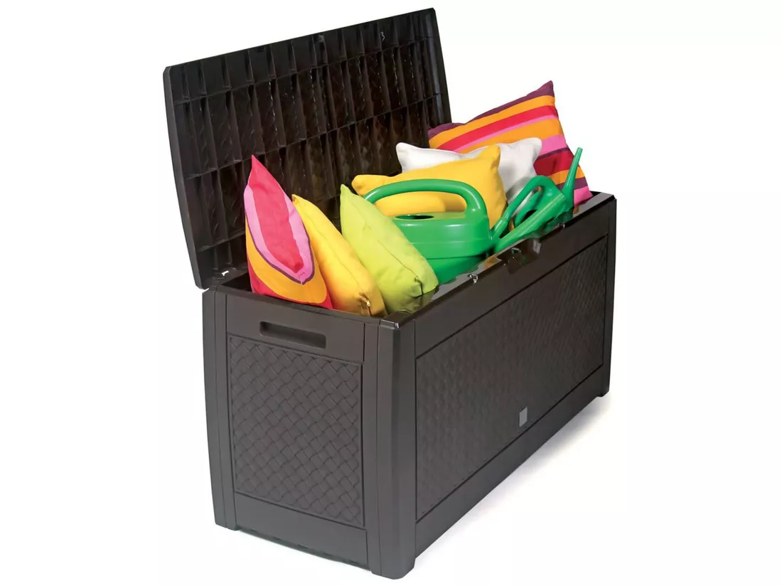 Boxe Board Boxe rato coffre de jardin 310 litres chocolat 119 x 48 x 60 cm